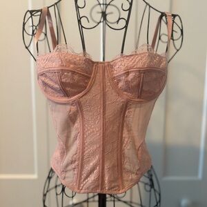 Vintage Pastel Pink Lace Corset